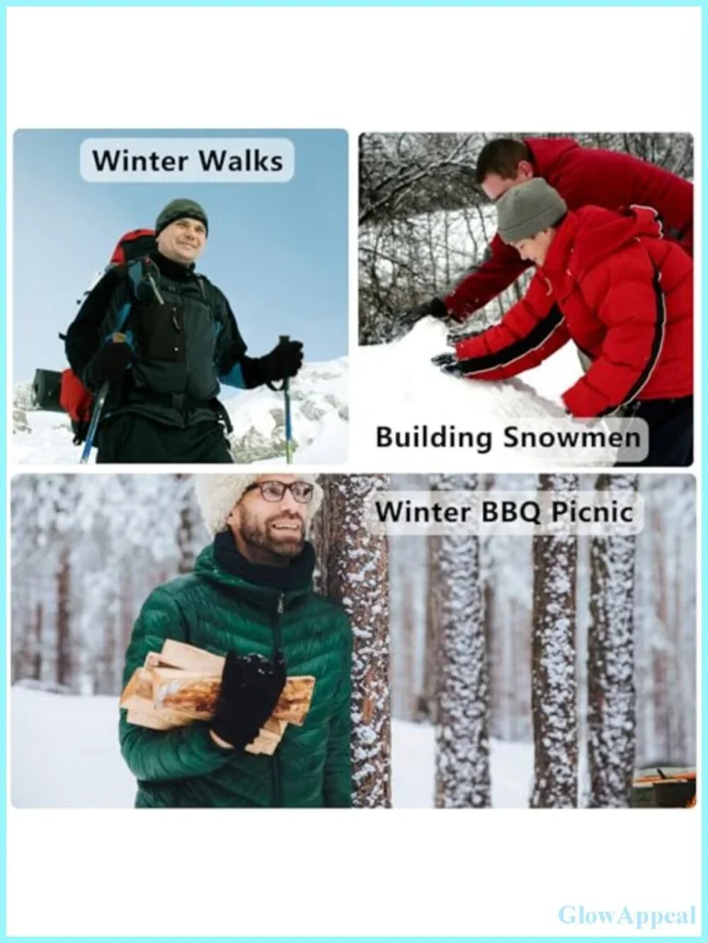3 Pairs Winter Magic Gloves Adults Warm Knit Stretchy Unisex